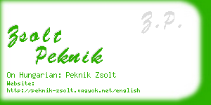 zsolt peknik business card